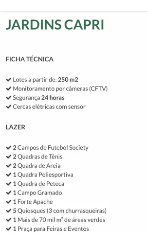 Lote Jardins Capri Senador Canedo - Ágio
