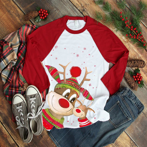 Imagen 2 de 6 de Moda Mujer Navidad Cuello Redondo Manga Larga Patchwork 9696