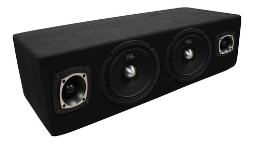 Combo Rackera 2 Medios 6 6,5 Pulgadas 250w + 2 Tweeters 150w Color Negro