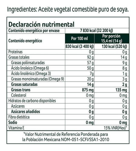 Aceite Nutrioli Comestible
