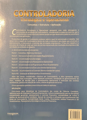 Livro Controladoria Estratégica E Operacional (Usado)