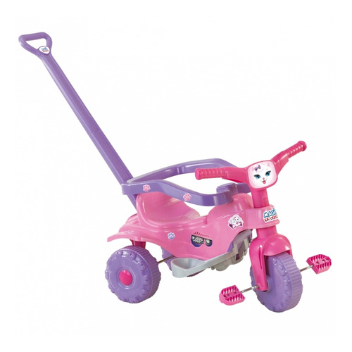 Triciclo Velotrol Infantil Com Empurrador Pets Rosa 