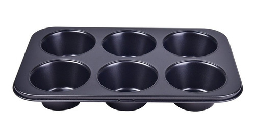 Molde Placa De Cupcakes X6 Ocuisine Bakeware Teflón Color Negro