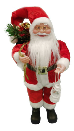 Papa Noel Artesanal 45 Cm Rojo Decoración - Sheshu Navidad