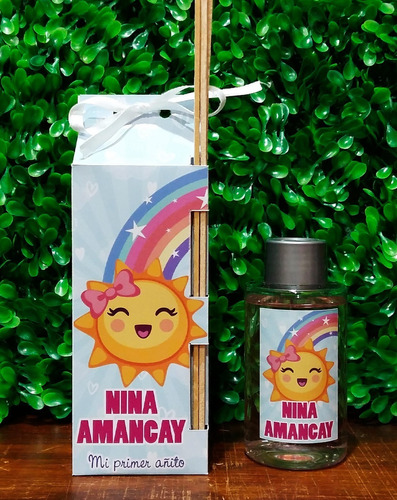 Souvenirs Arcoiris Primer Añito Difusores Personalizados 10u