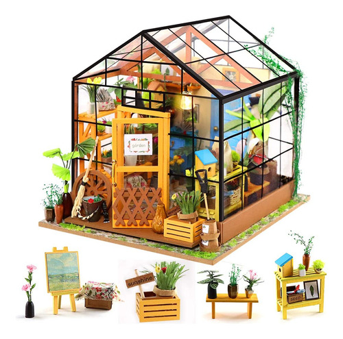 Casa De Muñecas En Miniatura Diy Conjunto De Madera Casa De 