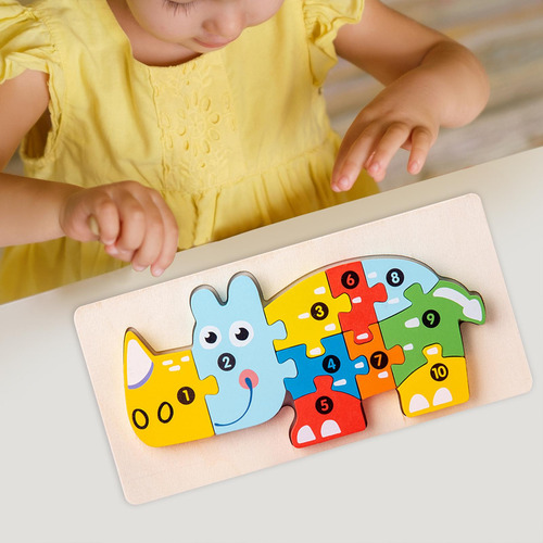 Rompecabezas De Animales De Madera Coloridos Para Niños