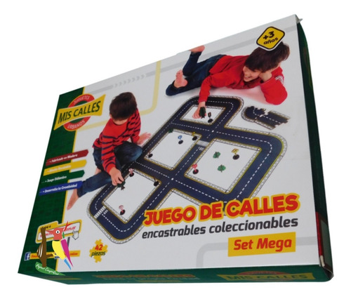 Mega Kit Pista Auto Calles 42 Piezas Juego Encastre Niños