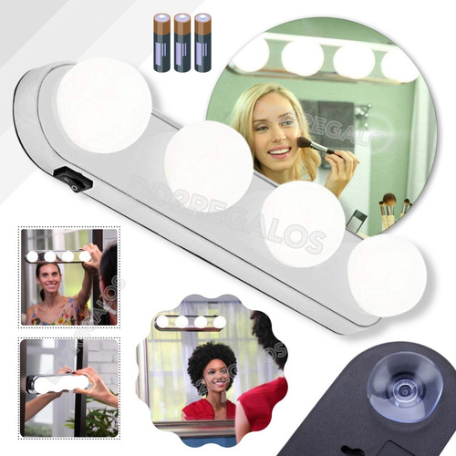 Lampara Aplique 4 Luces Blanco Para Espejo Baño Camerino Led