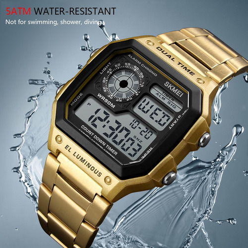 Skmei Sport Reloj De Acero Inoxidable Para Hombre, 5 Atm, Re