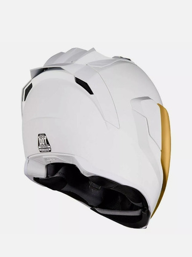 Casco Icon Moto Iron Blanco Dorado Motocicleta Varios