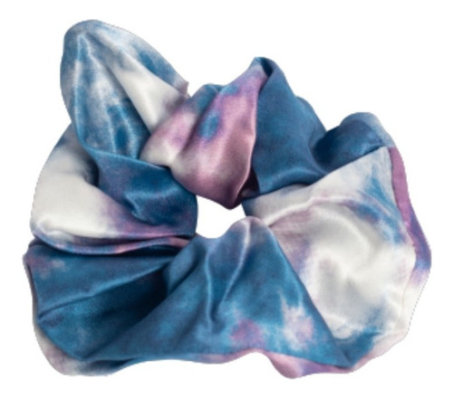 Scrunchie De Seda Xl Ombré Azul