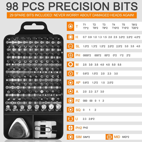 Kit De Desmontaje De Herramientas 115pcs Computadora De Prec