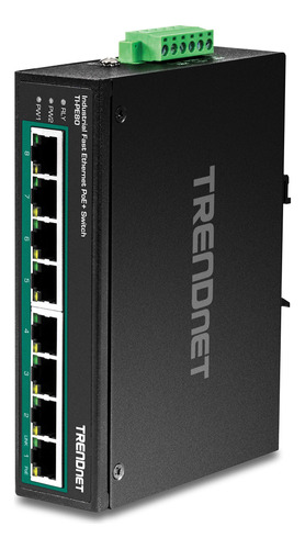 Trendnet Interruptor Industrial De Carril Din Poe+ Ethernet.