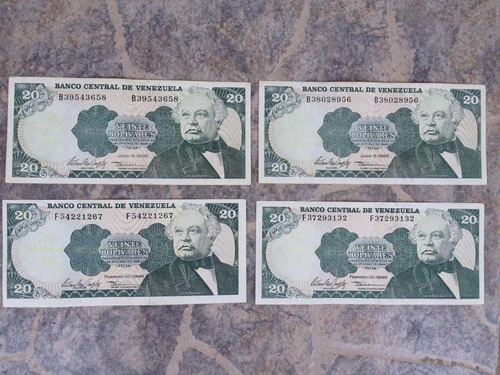Billetes De 20 Bolívares Junio-5-1995 Febrero -10-1998