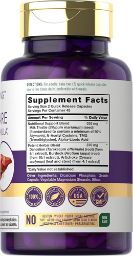 Carlyle Liver Care Suplemento De Apoyo Hepático 90 Capsulas Sin Sabor