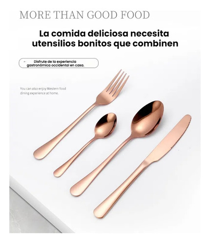 24 Piezas Cubiertos Acero Elegantes Inoxidable Cubiertos Ros