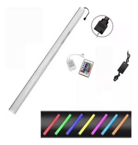 Barra Luz 50 Cm Led Rgb Gamer Multicolor Control Fuente 12v