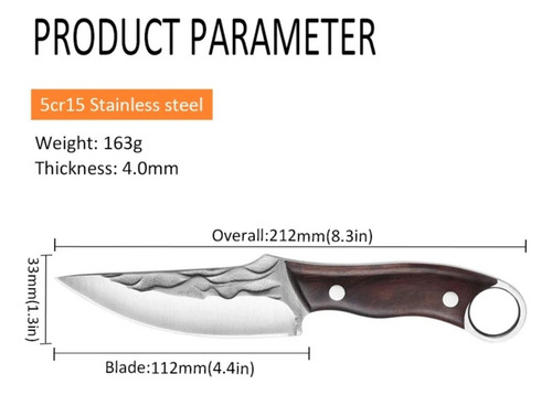 Cuchillo Pra Autodefensa Caza, Pesca Y Deshuesador Con Funda