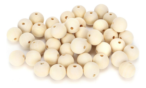A 100 Cuentas De Madera De 25 Mm Para Decoración Redonda