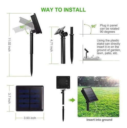 Imagen 8 de 9 de Guirnalda Luz 200 Led Solar 22m Exterior Navidad 8 Efectos