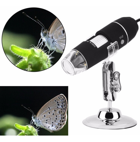 Microscopio Digital Usb 1000x 2mp Mediciones Video Foto Color Negro
