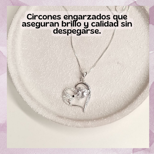 Collar Mujer Plata 925 Cadena + Dije Colibri Con Circones 2 Plateado