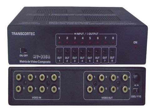 Matrix Switch De Video Composto Rca S/ Audio 8 X 8 Mv-88sa