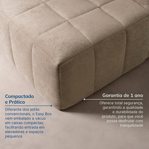 Sofá Modular 02 Cantos 01 Poltrona E 03 Puffs Easybox