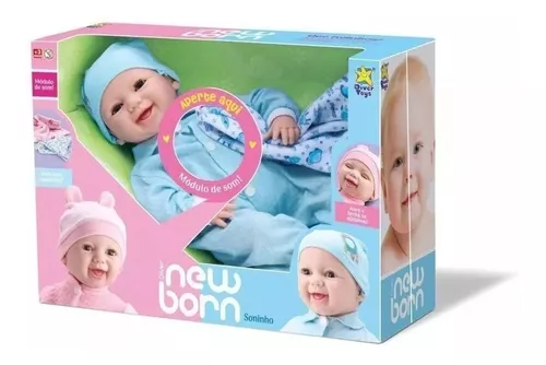 Boneca Bebê Reborn Menino Olhos Abertos - Kiko Brinquedos