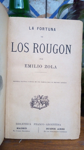 La Fortuna De Los Rougon - Emile Zola - 1892 (Usado)