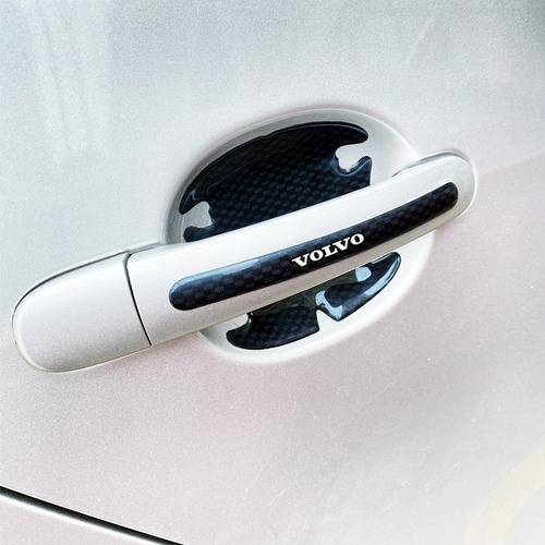Protetor Maçaneta Volvo Carbono Preto Resinado