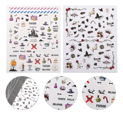 Adhesivos De Uñas Skz Stickers Para Halloween, 12 Hojas