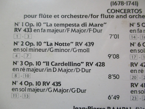 Vivaldi - Concertos Pour Flute. Jean-pierre Rampal, Scimone