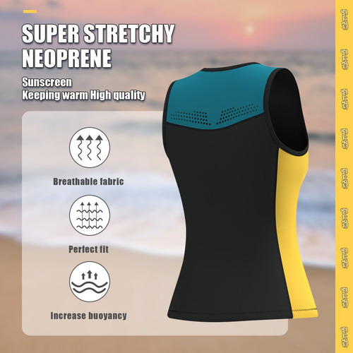 Traje De Neopreno Sin Mangas 2 Mm Cierre Frontal Unisex