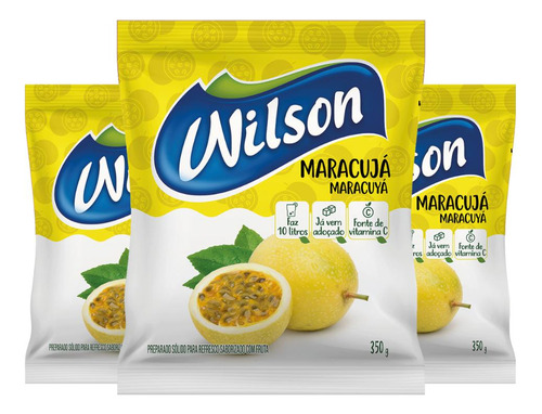 Kit 3un Suco Em Pó Refrescante Sabor Natural Maracujá 350g