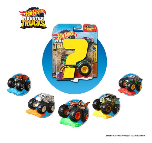 Hot Wheels Monster Trucks Vehículo 1:64 Modelo Variable Varios