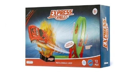 Pista De Corrida Express Wheels C/12 Pçs Multikids Br1017