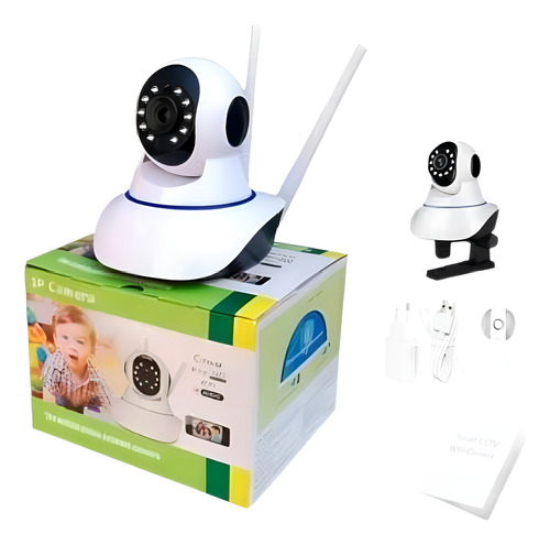 Camera Ip Wifi 3 Antenas Robo Hd Audio Função Siga-me