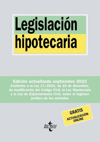 Legislacion Hipotecaria, De Editorial Tecnos. Editorial Tecnos, Tapa Blanda En Español