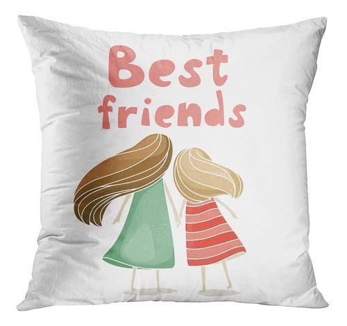 Throw Pillow Cover Quote Two Best Friends Girls Tomados...