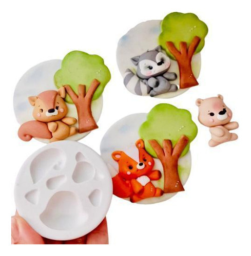 Molde De Silicone Universal Animais Do Bosque