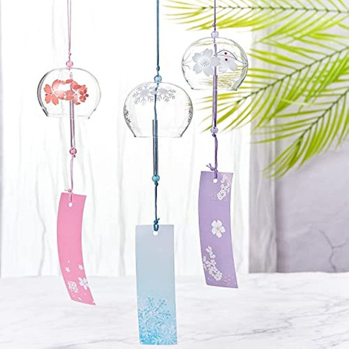 3 Campanas Viento Cristal Japonesas For Regalo Cumpleaños