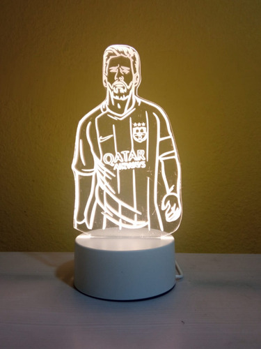 Lampara 3d Ilusion Futbol Lionel Messi Camina Monocolor Sc