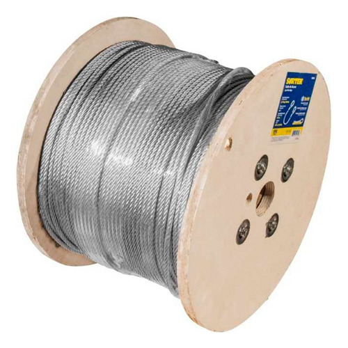 Cable 19 1/4 Pul Ancho Con Guardacabo, 75 M Largo, Rec Pvc