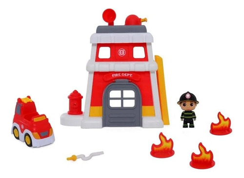 Set Estacion Bombero Vehiculo Con Figura Y Access Jeg Ik0530