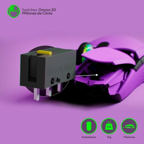 Mouse gamer de juego VSG Aurora púrpura austral