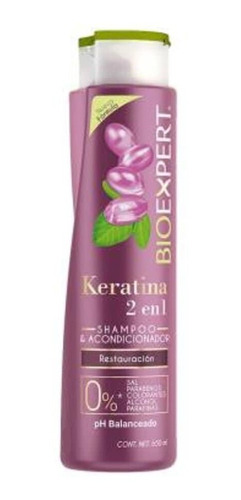 Shampoo Bioexpert 2 En 1 Restauracion Keratina 650ml