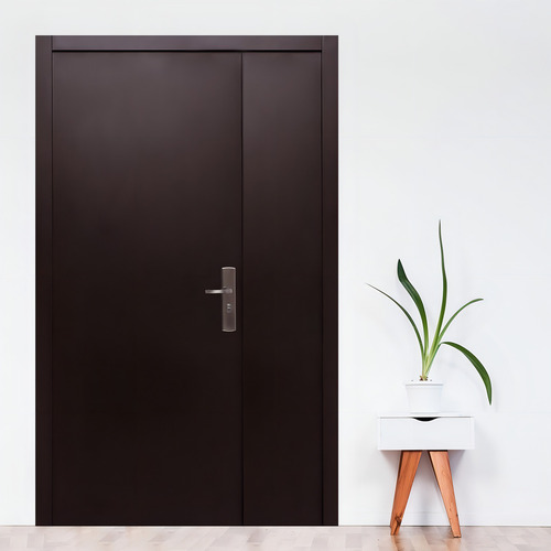 Puerta de seguridad XE Simplex con fijo S5 130-213 apertura izquierda 100% acero color chocolate