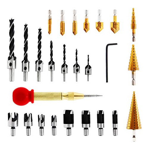 26-pack Woodworking Chamfer Drilling Tools - 6 Counters...
